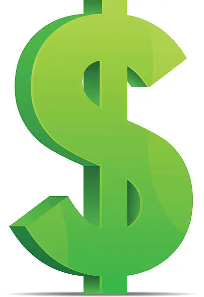 Vector illustration of Green Dollar Symbol