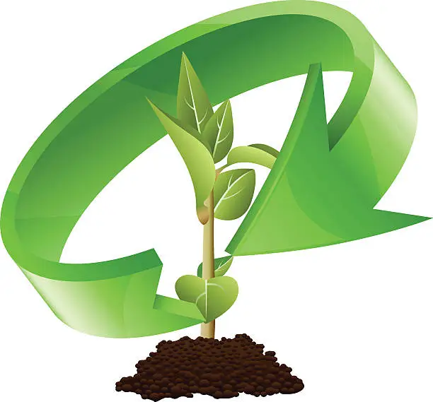 Vector illustration of Save plant