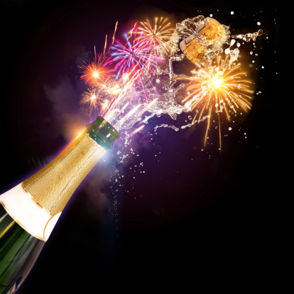 Champagne & Fireworks, Celebrations concept.