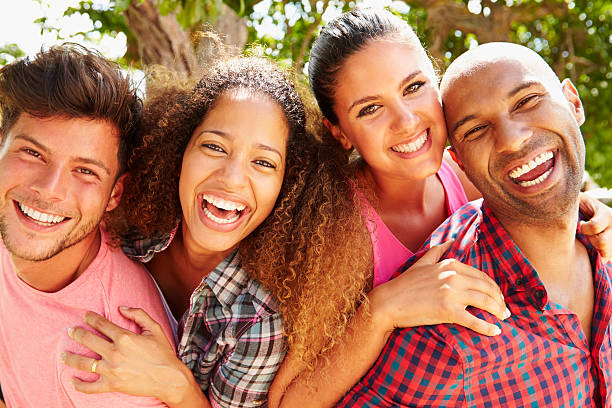 istock Group Of Friends Having Fun Outdoors Together 469196016