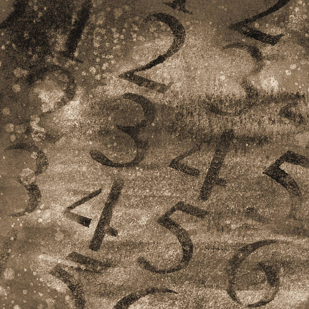 istock Numbers on an old weathered and worn hand painted background 469197098