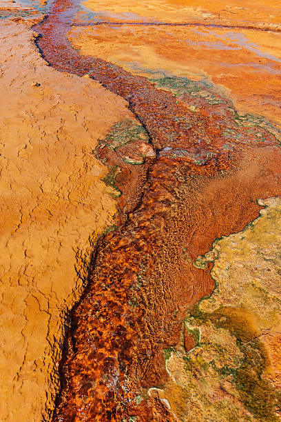 This is a photograph of natural mineral formations at a geothermal site..Morocco South Africa,Nikon D3x