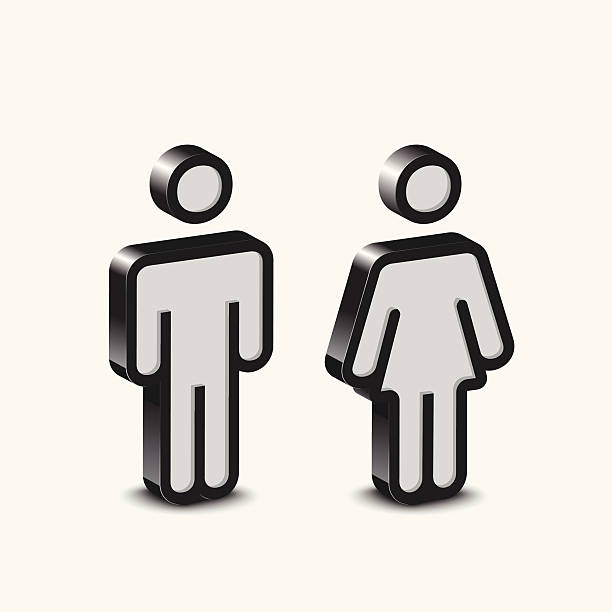 Male&Female vector art illustration