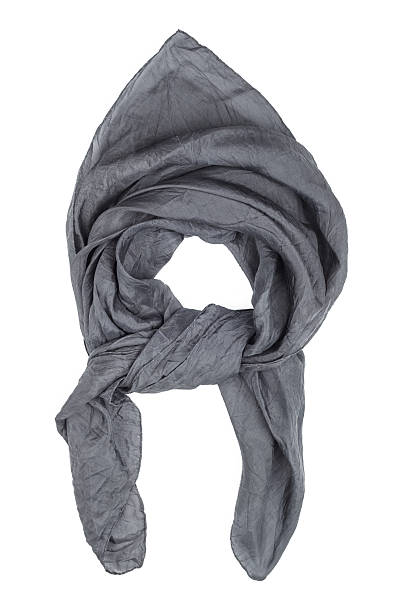 istock Silk scarf. Gray silk scarf isolated on white background 469200666