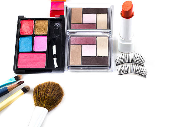 istock makeup brush and cosmetics, on a white background 469205778