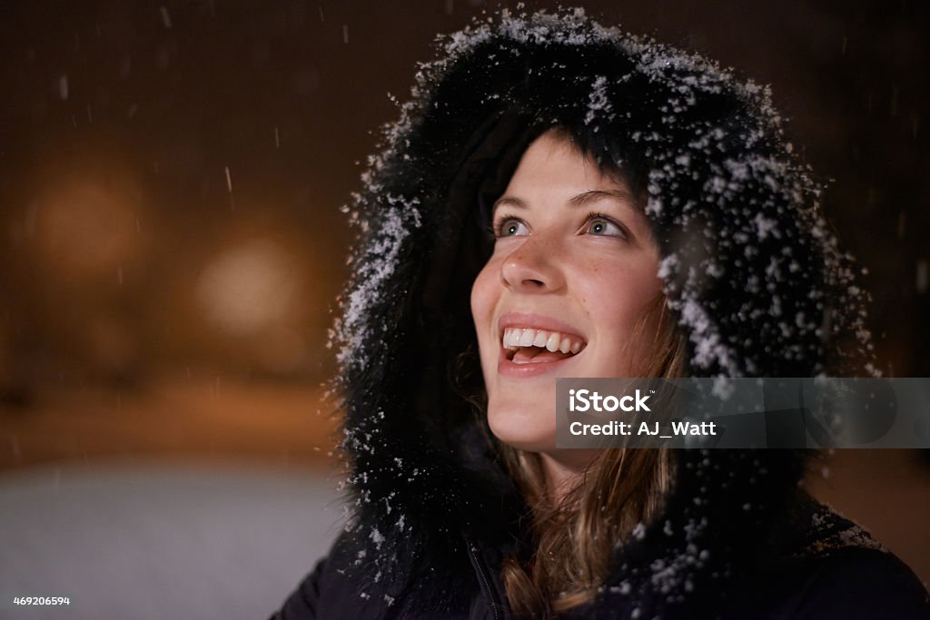 Getting excited for the first snowfall Shot of an attractive woman wearing a fur-lined jacket while standing in the snowhttp://195.154.178.81/DATA/i_collage/pu/shoots/785428.jpg 2015 Stock Photo