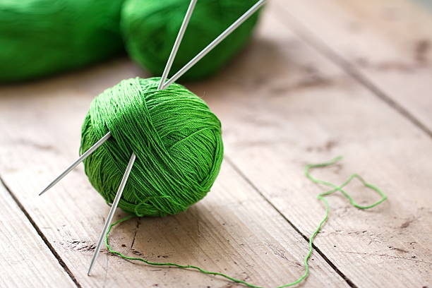 istock Clew of yarn with needles for knitting 469213716