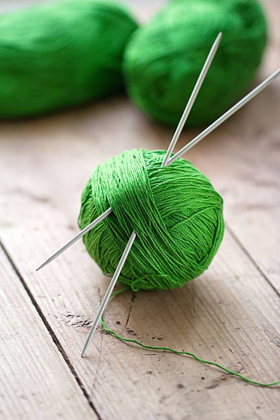 istock Clew of yarn with needles for knitting 469213724