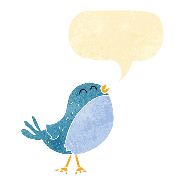 cartoon singing bird with speech bubble cartoon singing bird with speech bubble bird quotes stock illustrations