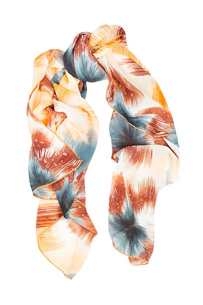 istock Silk scarf. Beige silk scarf isolated on white background 469223890