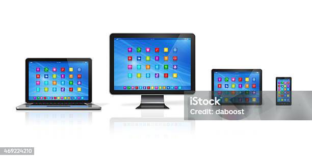 3d Computer Devices Stock Photo - Download Image Now - Computer Monitor, Desktop PC, Laptop