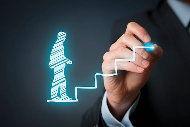 istock Drawing depicting personal development during one's career 469225026
