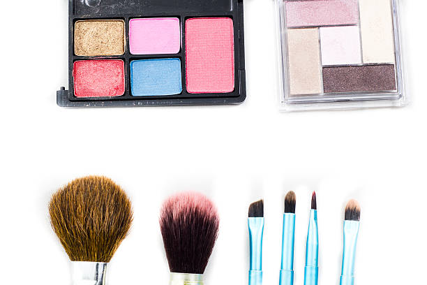 istock makeup brush and cosmetics, on a white background 469225734