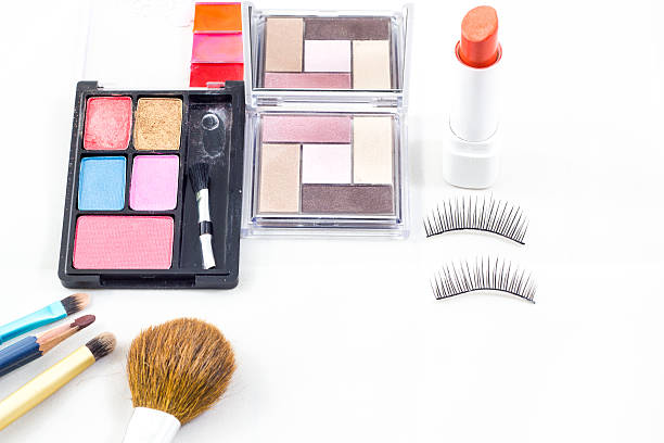 istock makeup brush and cosmetics, on a white background 469225910