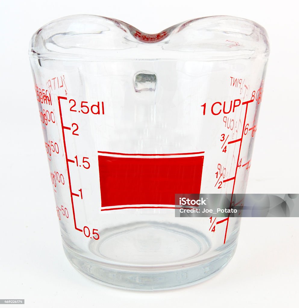 Glass Measuring Cup Stock Photo - Download Image Now - Front View
