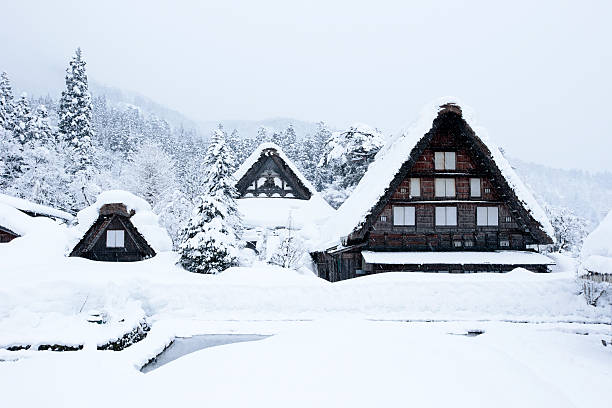 The UNESCO World Heritage Villages, Shirakawa-go Japan stock photo