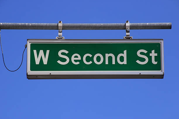 istock West Second Street sign against blue sky, Reno, Nevada 469230536
