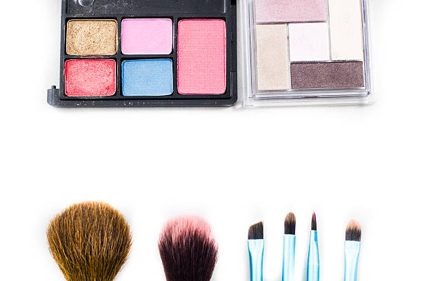 istock makeup brush and cosmetics, on a white background 469232078
