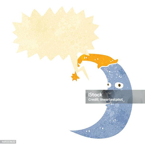 Sleepy Moon Comic Mit Sprechblase Stock Vektor Art und mehr Bilder von 2015 - 2015, Bizarr, ClipArt