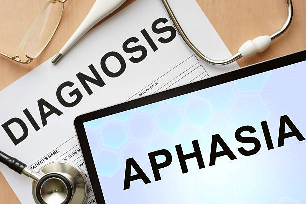 istock Tablet with diagnosis Aphasia and stethoscope. 469235440
