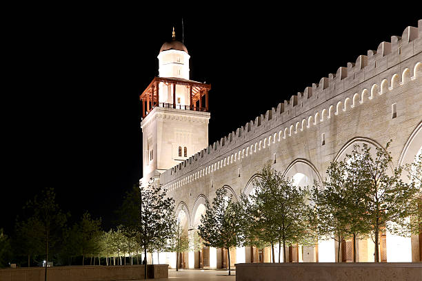 istock King Hussein Bin Talal mosque in Amman (at night), Jordan 469238112