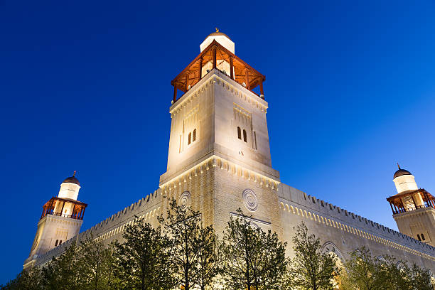 istock King Hussein Bin Talal mosque in Amman (at night), Jordan 469238118