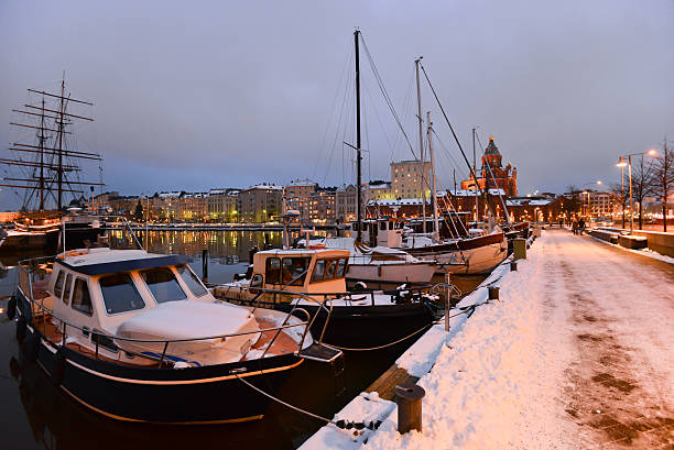 istock Boats moored in the winter 469240112