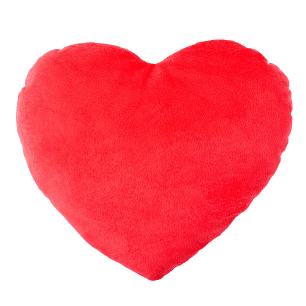 красное сердце подушек, амортизацию - heart shape pillow cushion textile стоковые фото и изображения