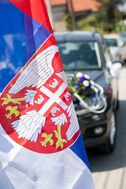 istock Serbian flag on the Serbian wedding 469241118