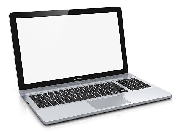 istock Metal laptop with blank screen 469241734