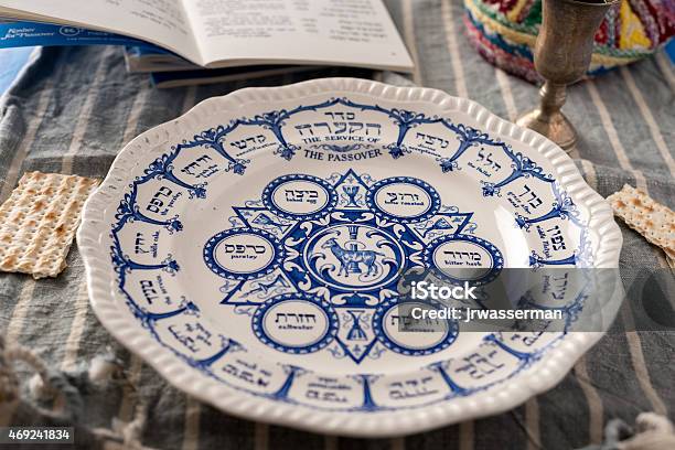 Traditional Passover Plate Stock Photo - Download Image Now - 2015, Crockery, Cultures