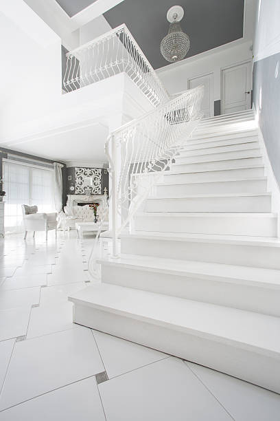 istock White staircase in expensive house 469246570