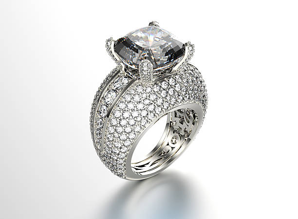 istock Golden Engagement Ring with Diamond 469246832