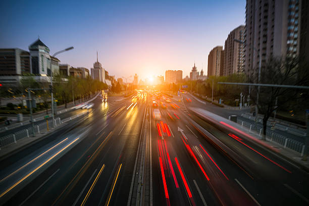 istock Urban highway traffic at night 469251670