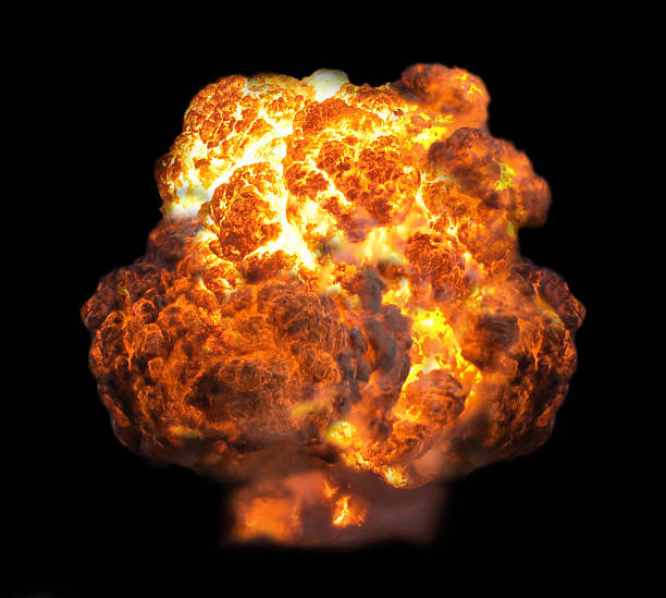 explosion explosion in dark hydrogen bomb stock pictures, royalty-free photos & images