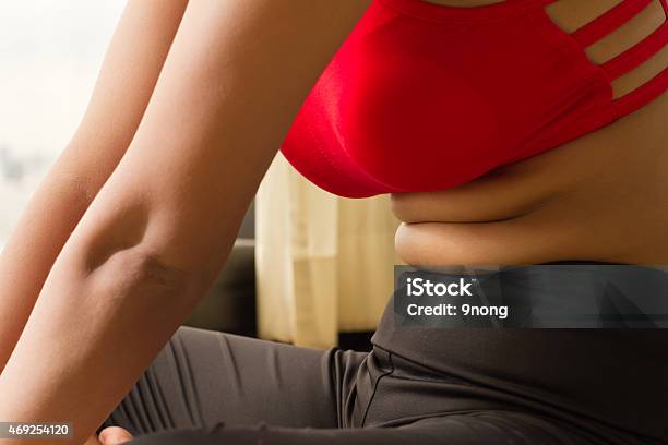 Fat Belly Of Woman With Excessive Obesity Stock Photo - Download Image Now - 2015, Adult, Asia
