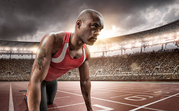 istock Track Athlete Prepares For Race 469254136
