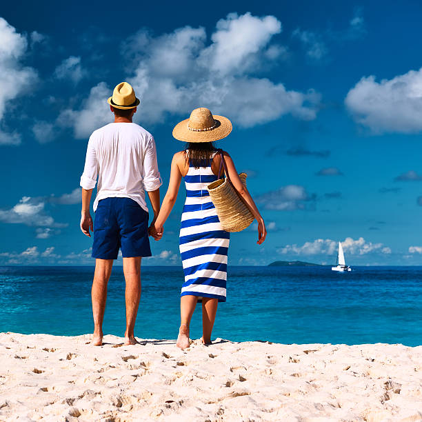 istock Couple on a beach at Seychelles 469259918