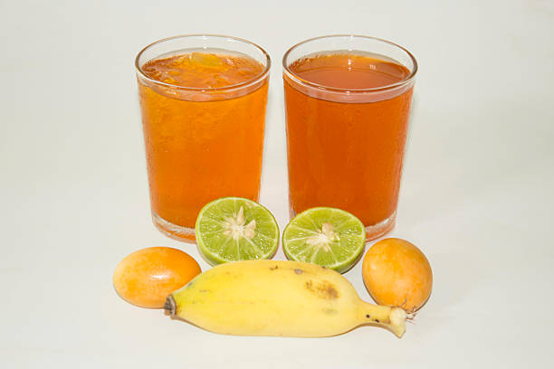 istock Tea and vegetable juice on a white background. 469267574
