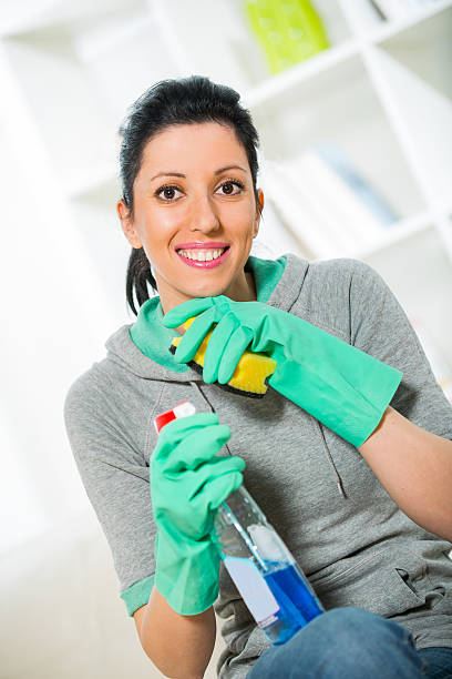 istock Young housewife is ready for cleaning. 469271068