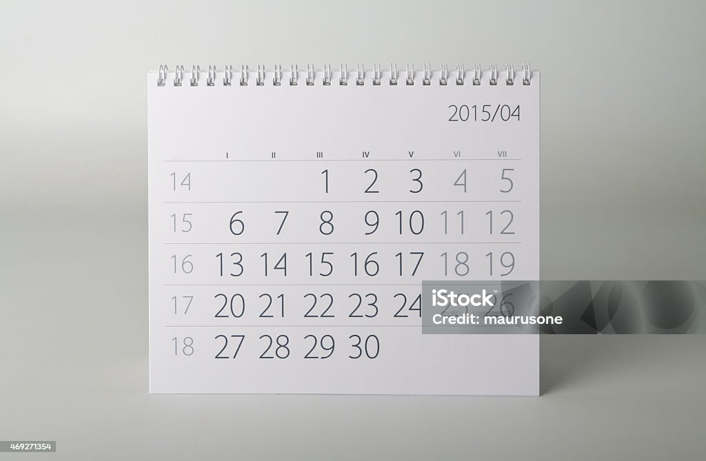 Calendar. April April. Calendar sheet. Two thousand fifteen year calendar. 2015 Stock Photo