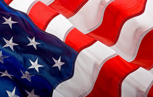 istock American Flag close up section for background. 469274360