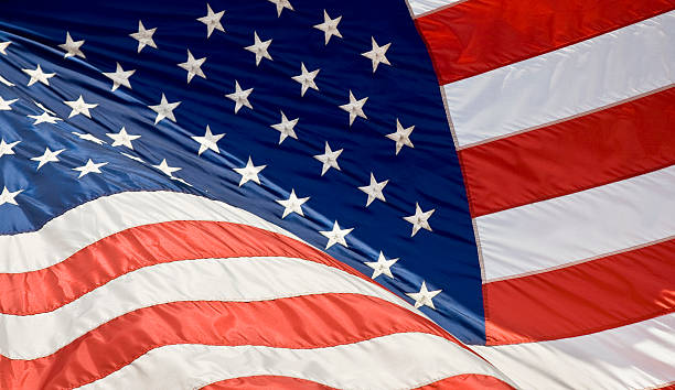 istock American Flag close up section for background. 469274370