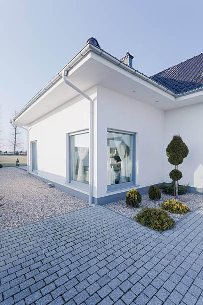 istock Detached house with white walls 469274778