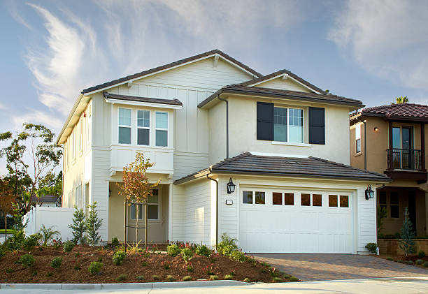 istock Exterior of a home with drought landscaping 469275156