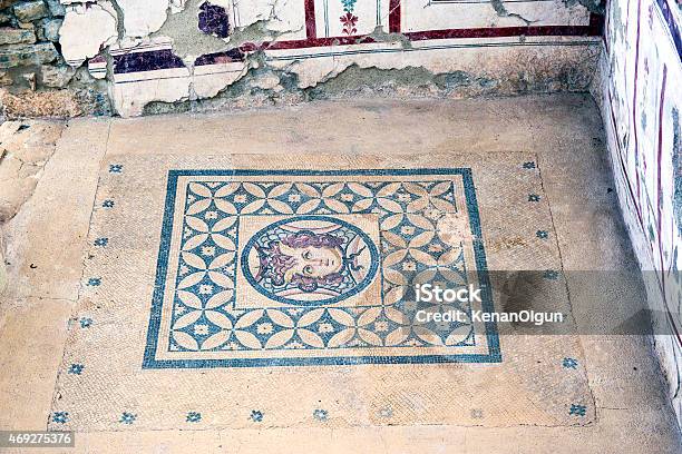 Mosaics Inside The House Houses On The Slopes Stock Photo - Download Image Now - 2015, Ancient, Archaeology