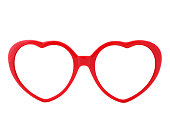 Red heart shaped eyeglasses frames