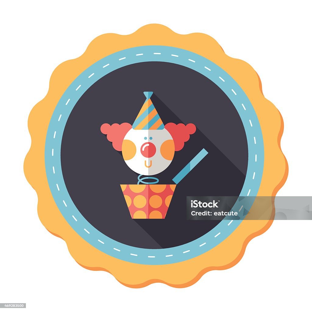 Jack in the box flat icon with long shadow,eps10 2015 stock vector