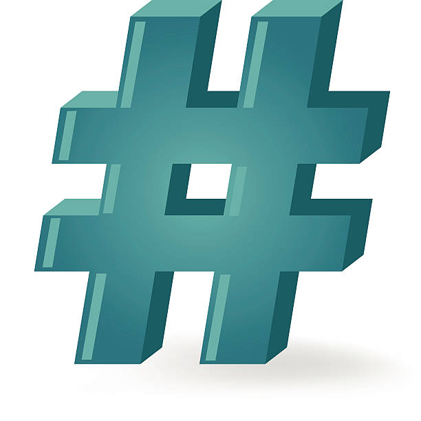 Hashtag A 3D hashtag octothorp stock illustrations