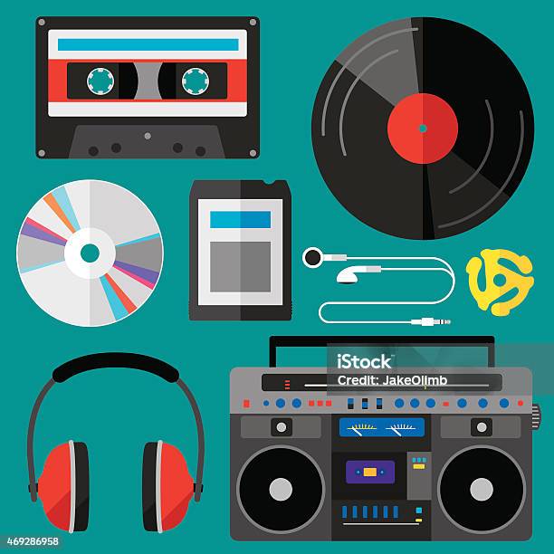 Music Icons Flat Stock Illustration - Download Image Now - Music, Record - Analog Audio, Compact Disc